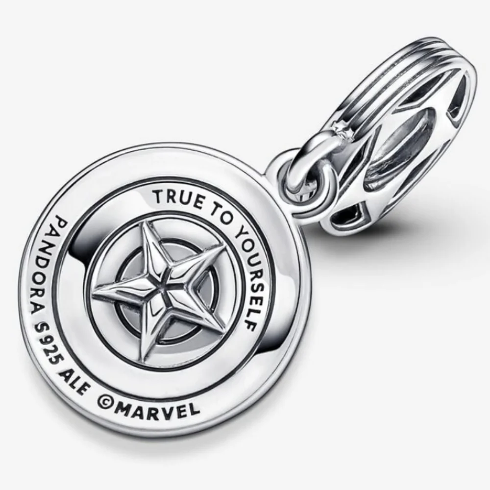 Authentic NEW Pandora The Avengers Captain America Shield Dangle Charm - Picture 6 of 8